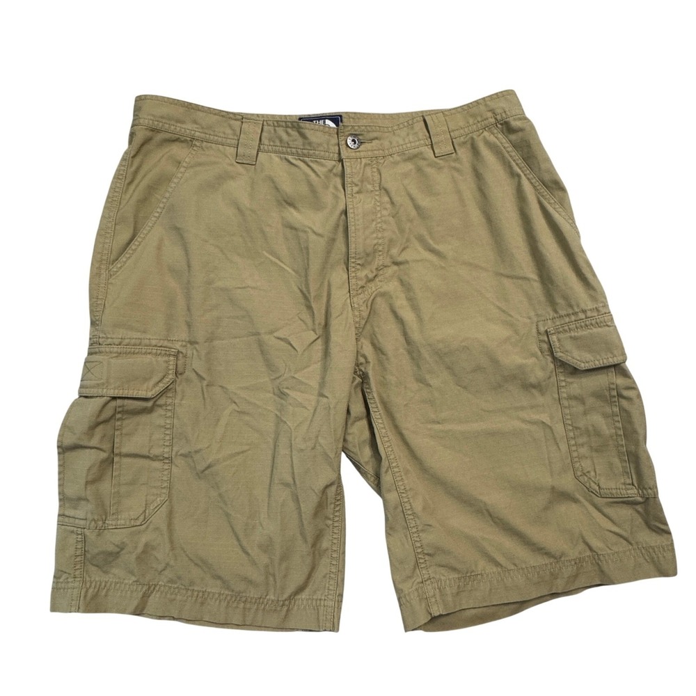The North Face Mens Cargo Shorts Khaki Cotton Blend Size 36in. Waist Outdoor